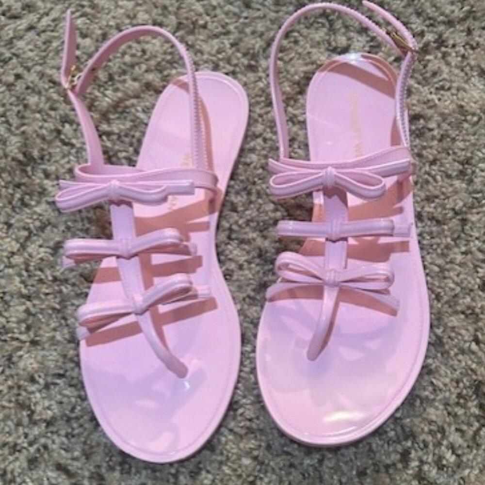 Stuart Weitzman Felicity Multi Jelly T Strap Bow … - image 1